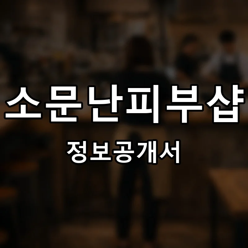 소문난피부샵 프랜차이즈 창업 비용 정보공개서 요약
