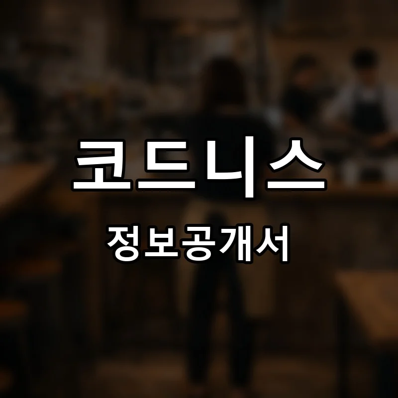 코드니스 프랜차이즈 창업 비용 정보공개서 요약