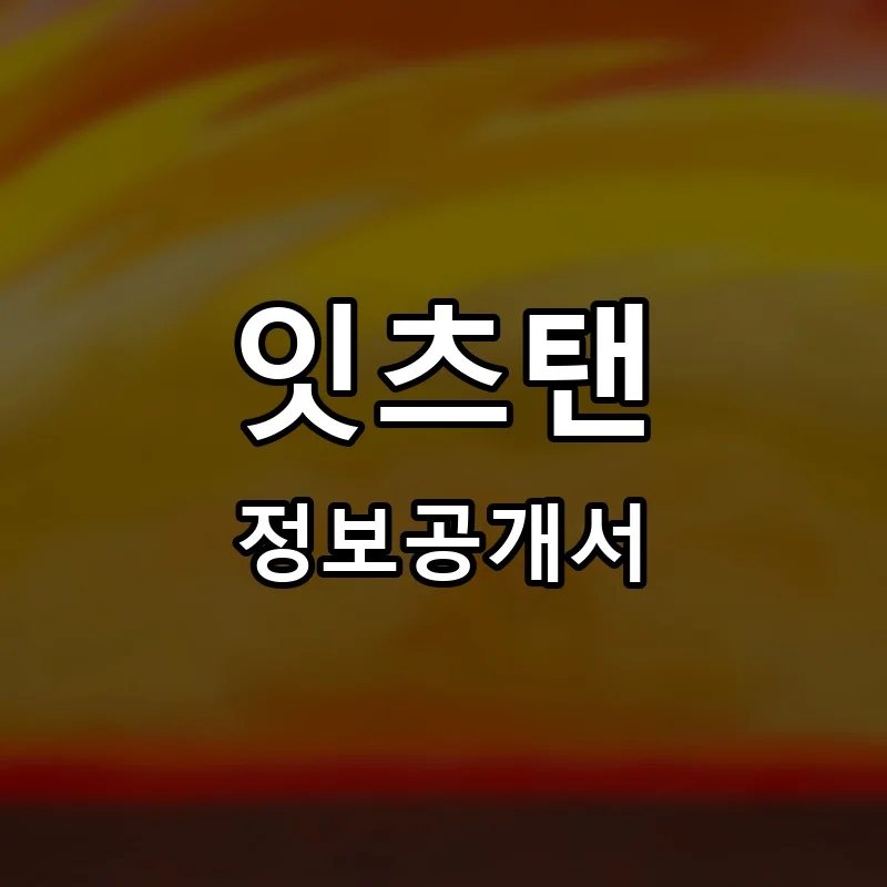 잇츠탠 프랜차이즈 창업 비용 정보공개서 요약
