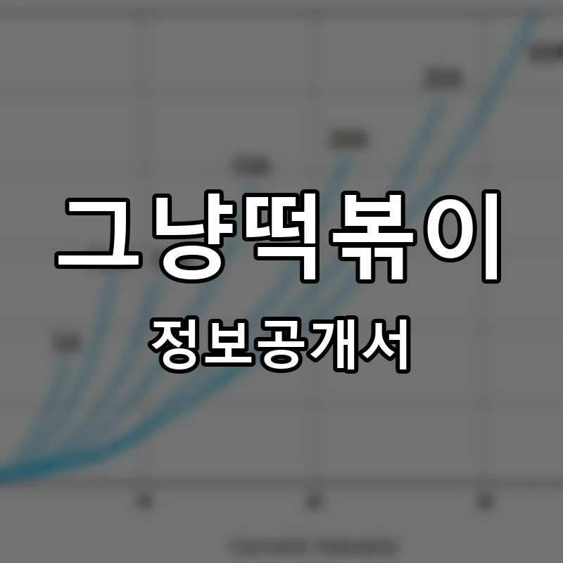 그냥떡볶이 프랜차이즈 창업 비용 정보공개서 요약