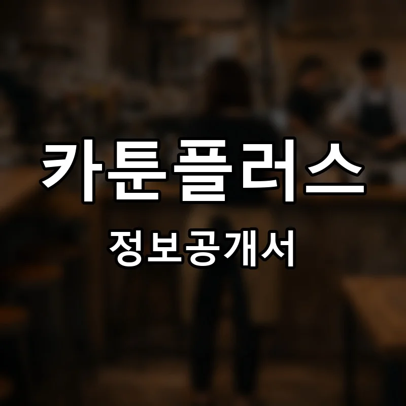 카툰플러스 프랜차이즈 창업 비용 정보공개서 요약