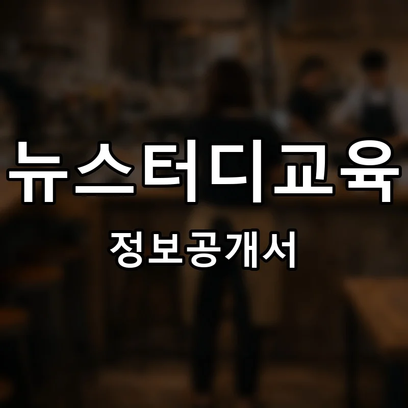 뉴스터디교육 프랜차이즈 창업 비용 정보공개서 요약