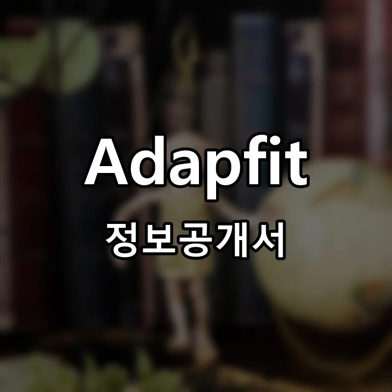 어댑핏 창업 Adapfit 프랜차이즈 정보공개서 요약 2025.11.25