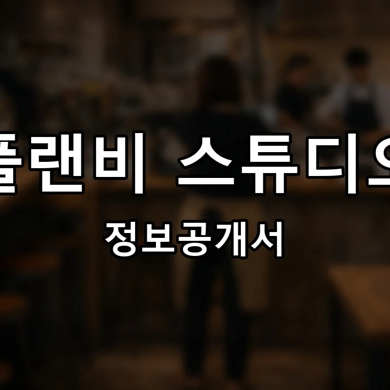플랜비 스튜디오 프랜차이즈 창업 비용 정보공개서 요약