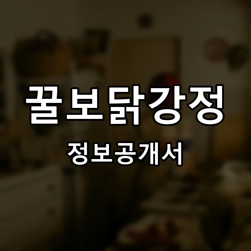꿀보닭강정 프랜차이즈 창업 비용 정보공개서 요약