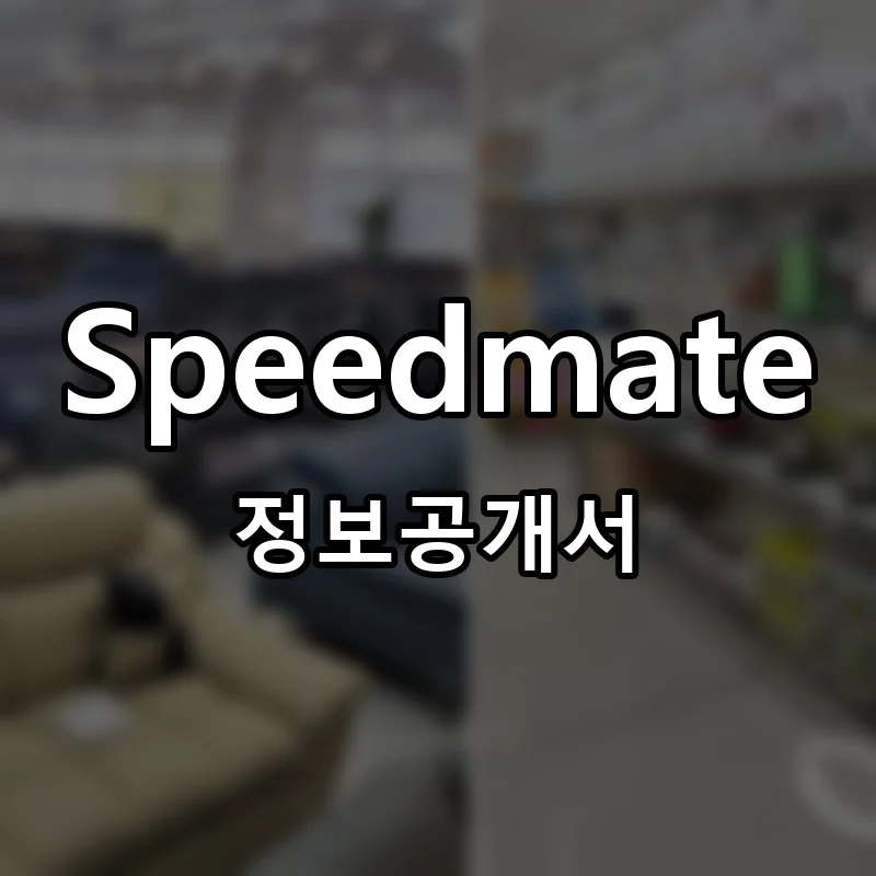 Speedmate 창업 프랜차이즈 정보공개서 요약 2026.03.19