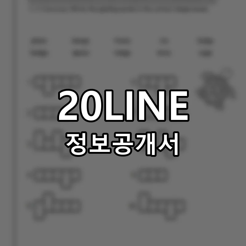 20LINE 프랜차이즈 정보공개서