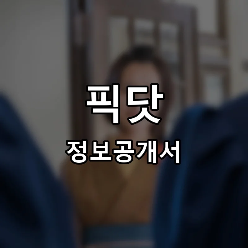 픽닷 프랜차이즈 창업 비용 정보공개서 요약