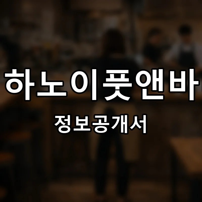 더하노이풋앤바디 프랜차이즈 창업 비용 정보공개서 요약