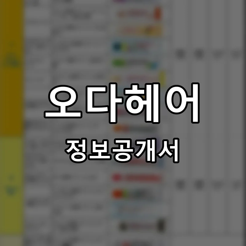 오다헤어 프랜차이즈 정보공개서