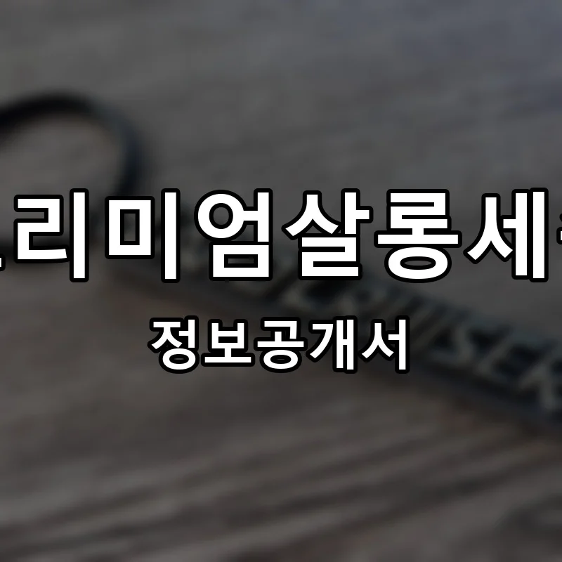 프리미엄살롱세종 프랜차이즈 창업 비용 정보공개서 요약
