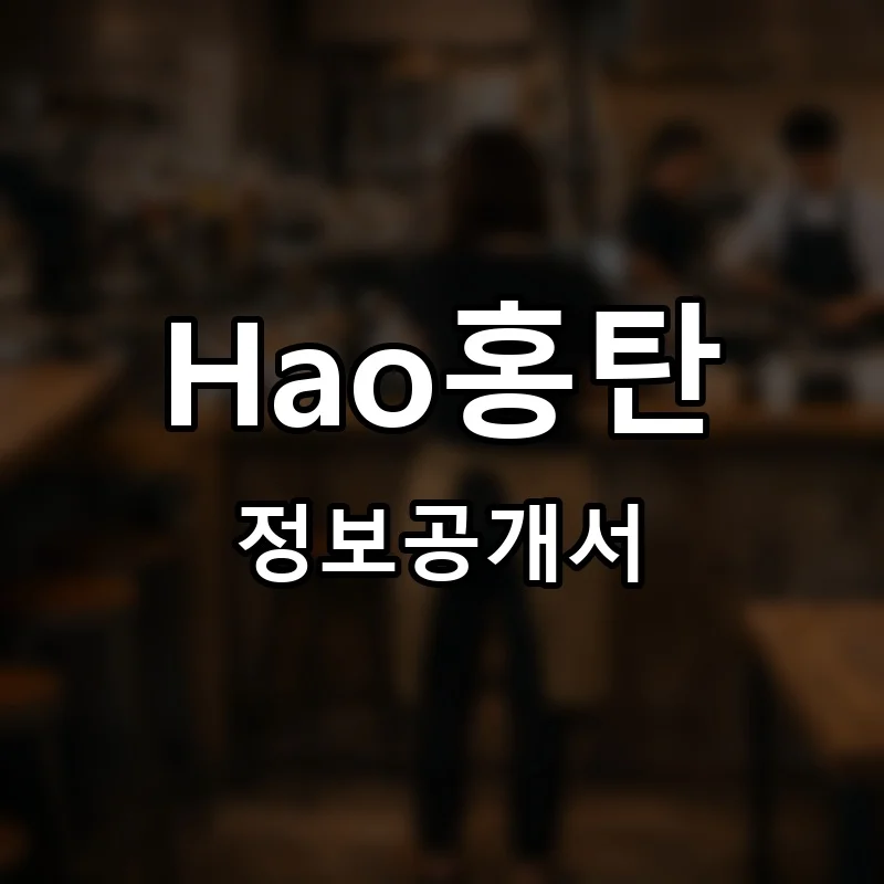 Hao홍탄 창업 프랜차이즈 정보공개서 요약 2026.06.12