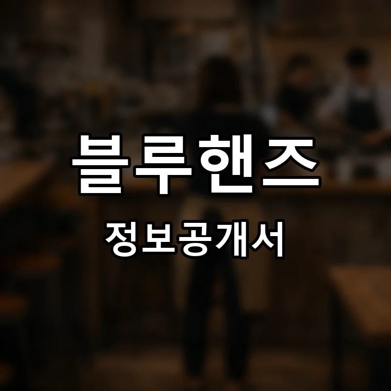 블루핸즈(bluehands) 프랜차이즈 창업 비용 정보공개서 요약