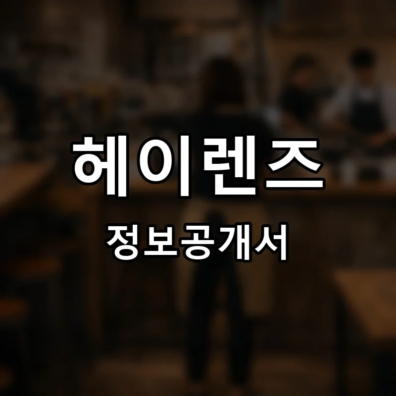 헤이렌즈(HEYLENS) 프랜차이즈 창업 비용 정보공개서 요약
