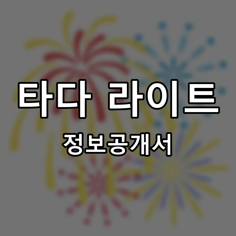 타다 라이트(TADA LITE) 프랜차이즈 정보공개서