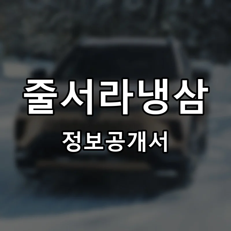 줄서라냉삼 프랜차이즈 창업 비용 정보공개서 요약