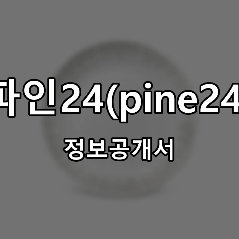 파인24(pine24) 프랜차이즈 창업 비용 정보공개서 요약