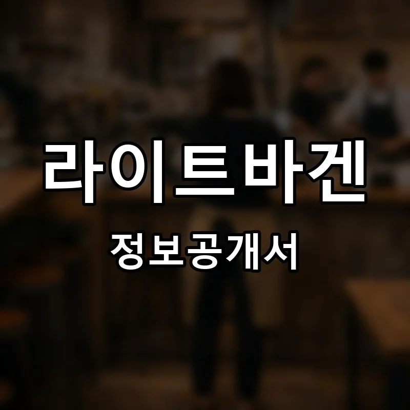 라이트바겐 프랜차이즈 창업 비용 정보공개서 요약