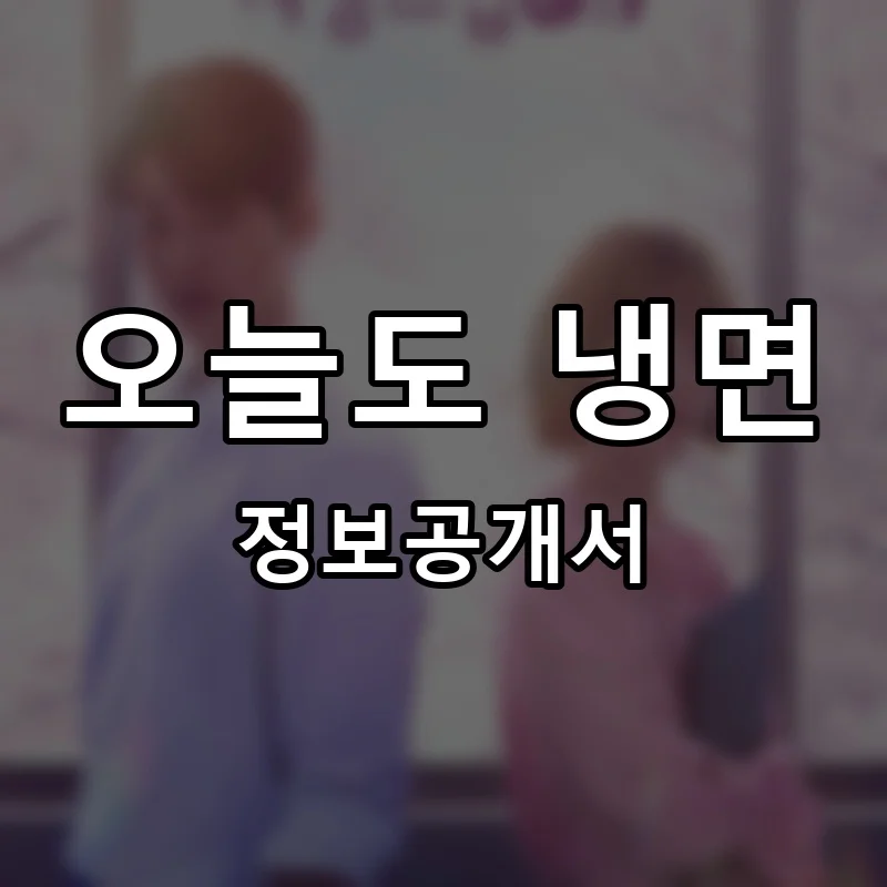 오늘도 냉면 프랜차이즈 창업 비용 정보공개서 요약