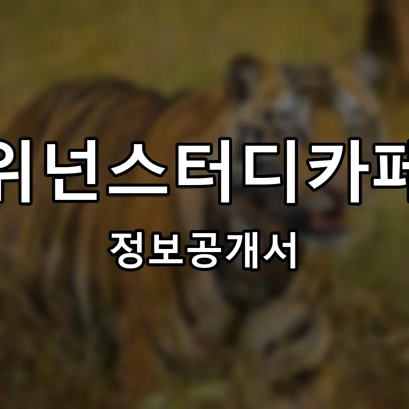 위넌스터디카페 프랜차이즈 창업 비용 정보공개서 요약