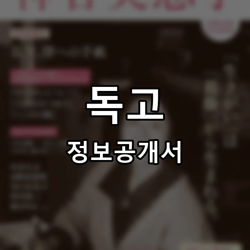독고 프랜차이즈 창업 비용 정보공개서 요약