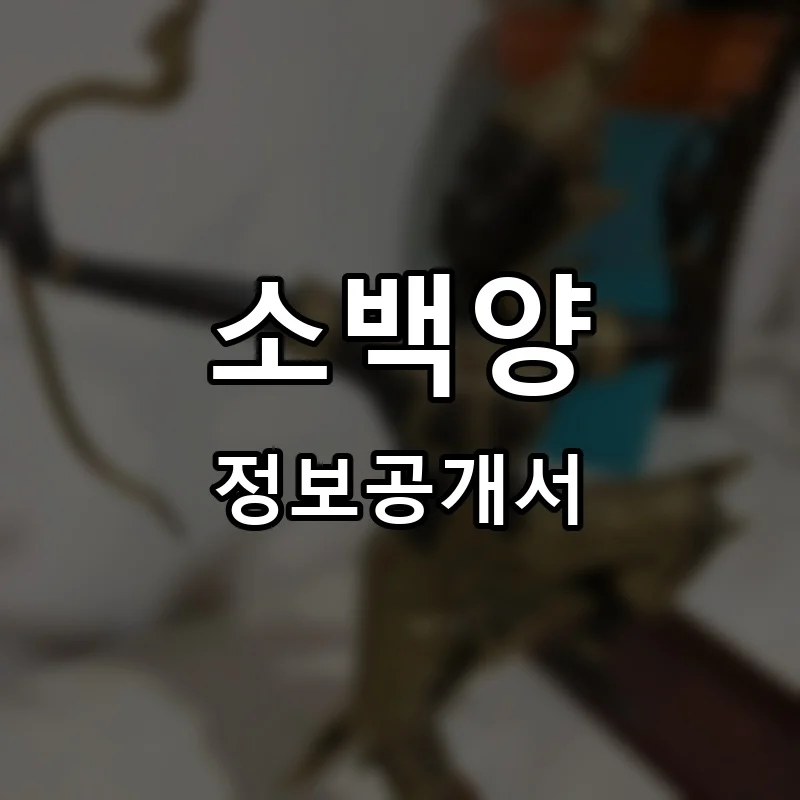 소백양 프랜차이즈 창업 비용 정보공개서 요약