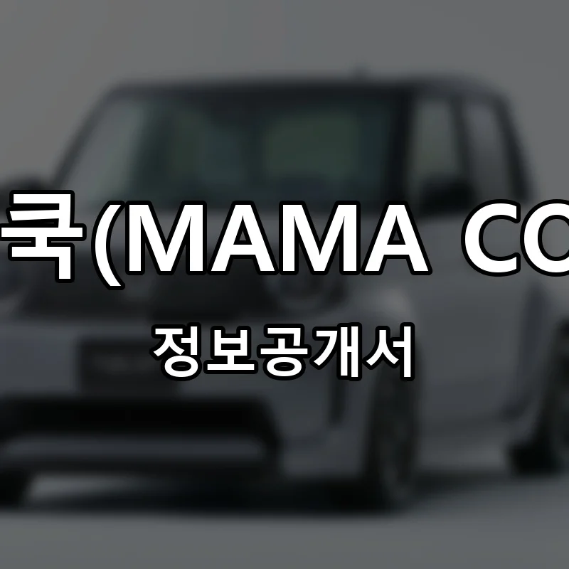 마마쿡(MAMA COOK) 프랜차이즈 창업 비용 정보공개서 요약