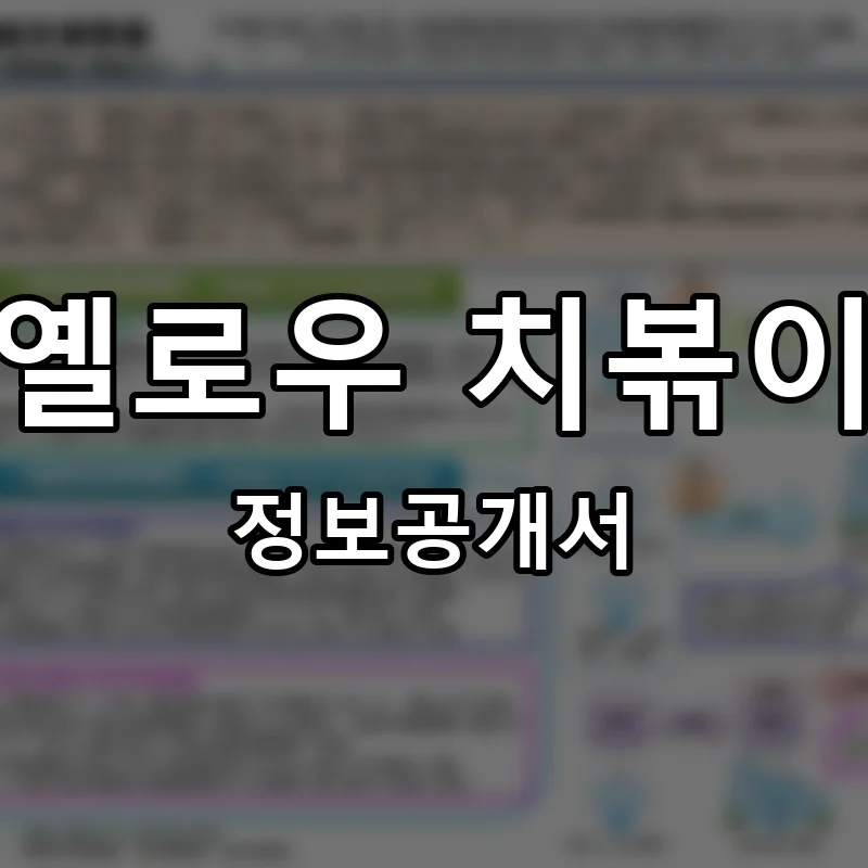 옐로우 치볶이 프랜차이즈 창업 비용 정보공개서 요약