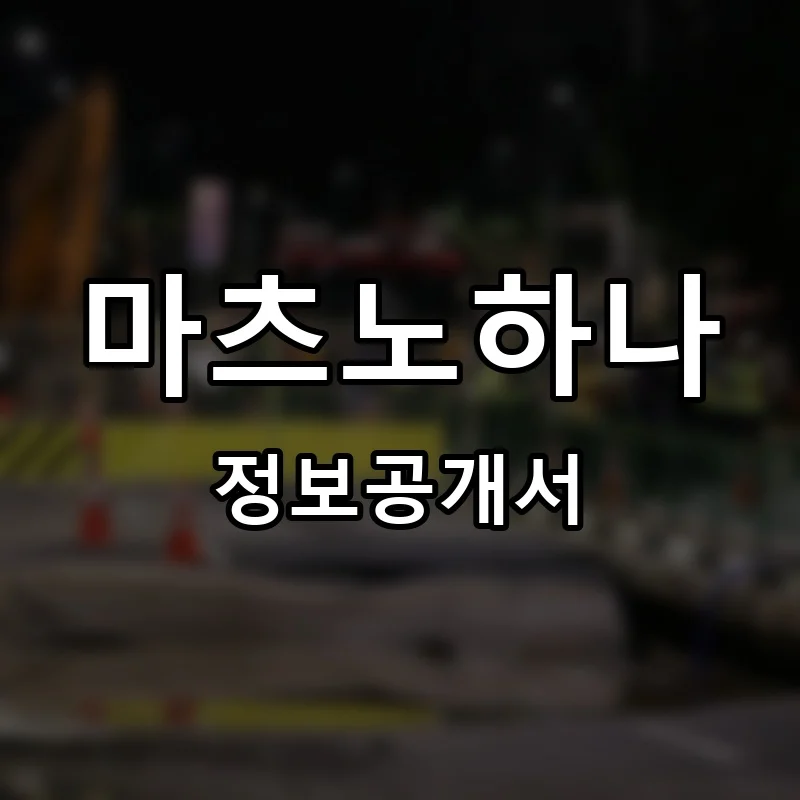 마츠노하나 프랜차이즈 창업 비용 정보공개서 요약
