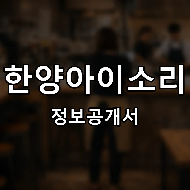 한양아이소리 프랜차이즈 창업 비용 정보공개서 요약