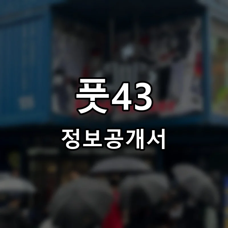 풋43 프랜차이즈 창업 비용 정보공개서 요약