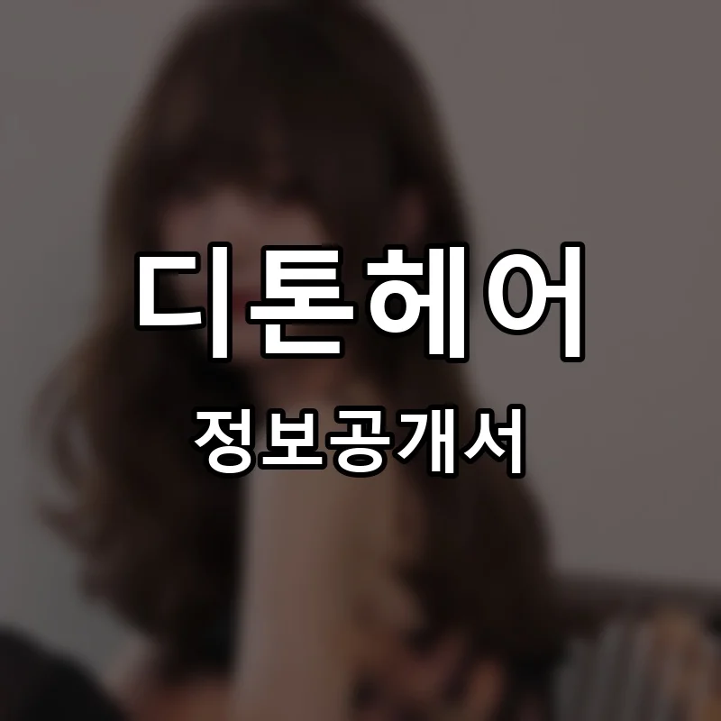 디톤헤어 프랜차이즈 창업 비용 정보공개서 요약