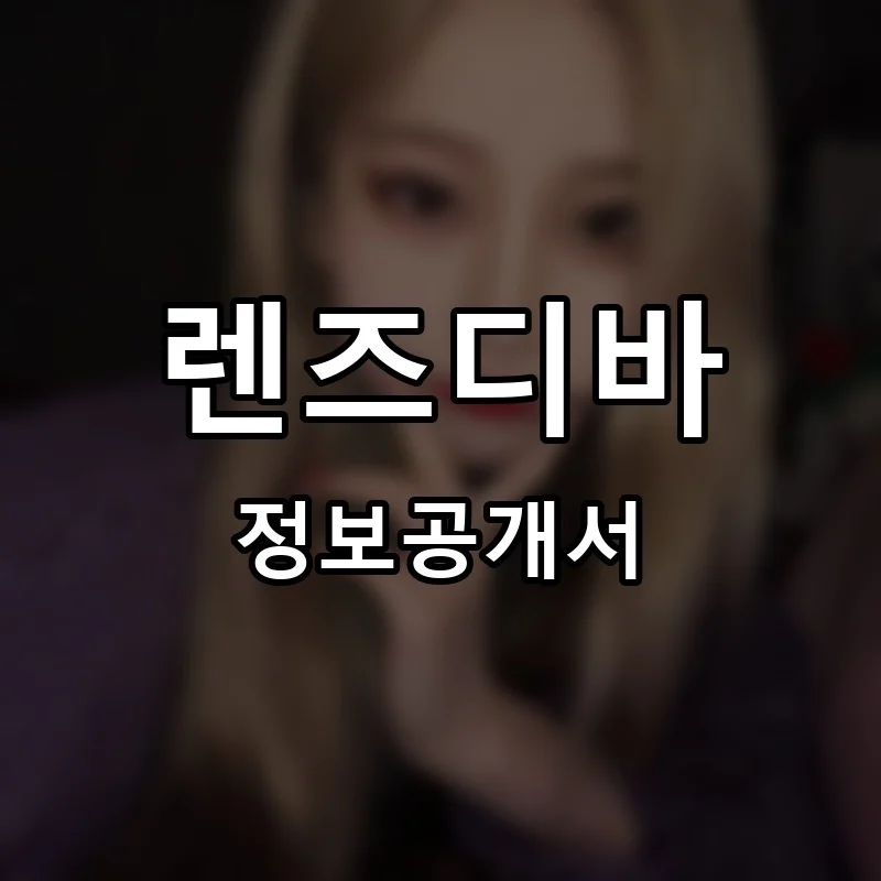 렌즈디바 프랜차이즈 창업 비용 정보공개서 요약