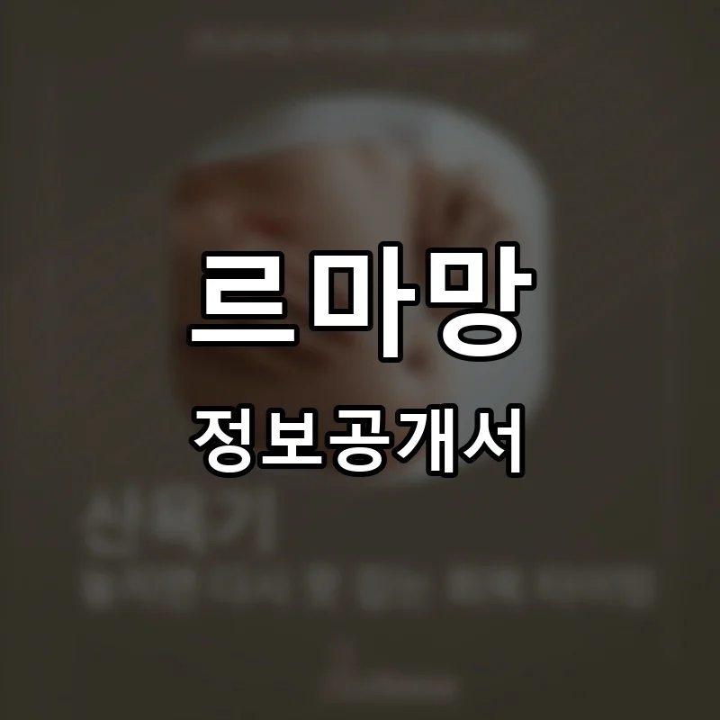 르마망 프랜차이즈 창업 비용 정보공개서 요약