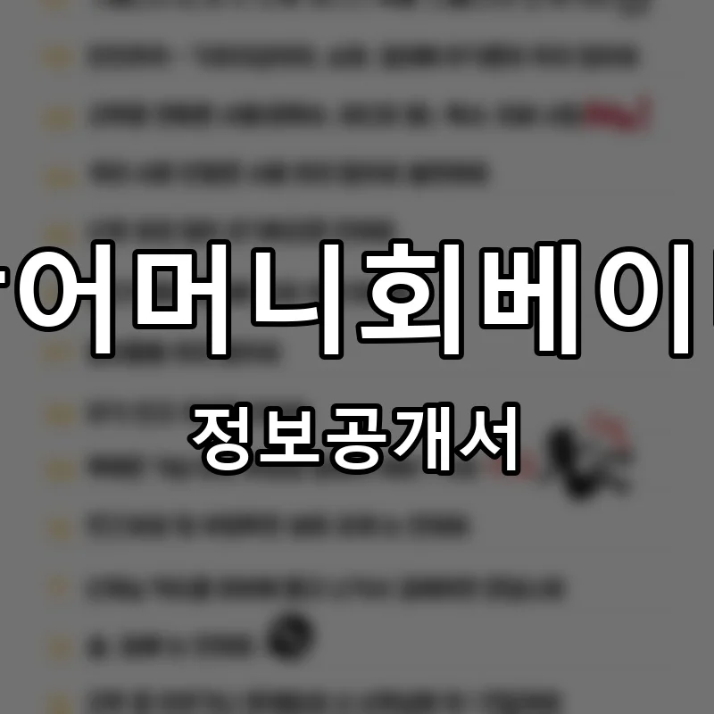 참사랑어머니회베이비시터 프랜차이즈 창업 비용 정보공개서 요약
