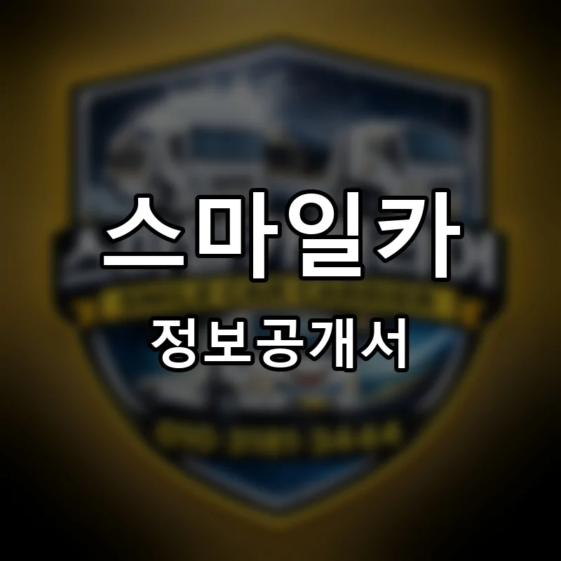 스마일카 프랜차이즈 창업 비용 정보공개서 요약