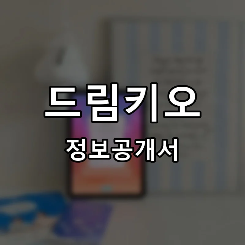 드림키오 창업 프랜차이즈 정보공개서 요약 2026.05.08