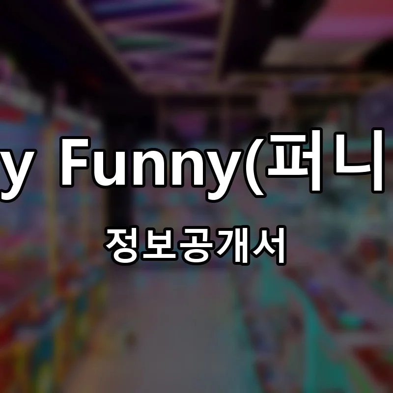 퍼니퍼니 창업 Funny Funny 프랜차이즈 정보공개서 요약 2025.04.17
