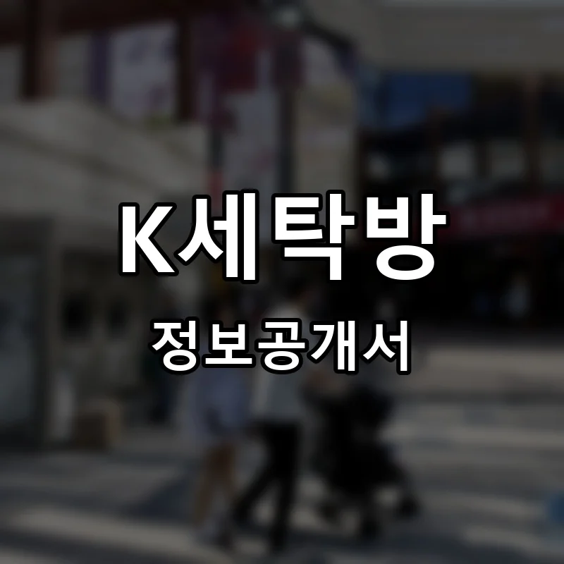 K세탁방 창업 프랜차이즈 정보공개서 요약 2026.03.25
