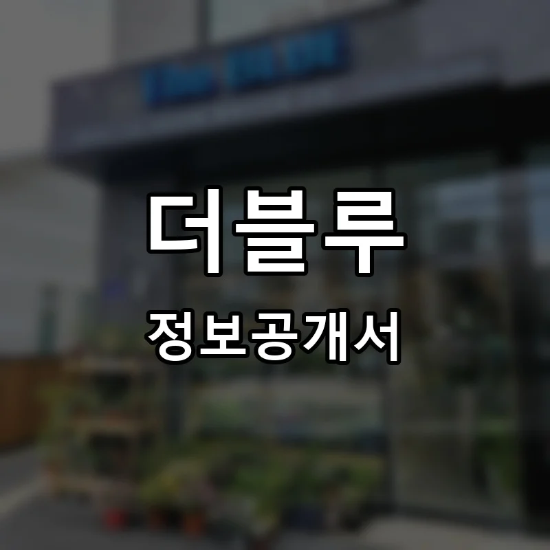 더블루 프랜차이즈 창업 비용 정보공개서 요약