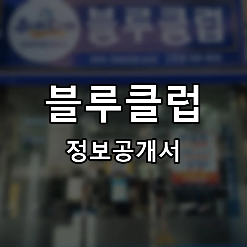 블루클럽 프랜차이즈 창업 비용 정보공개서 요약