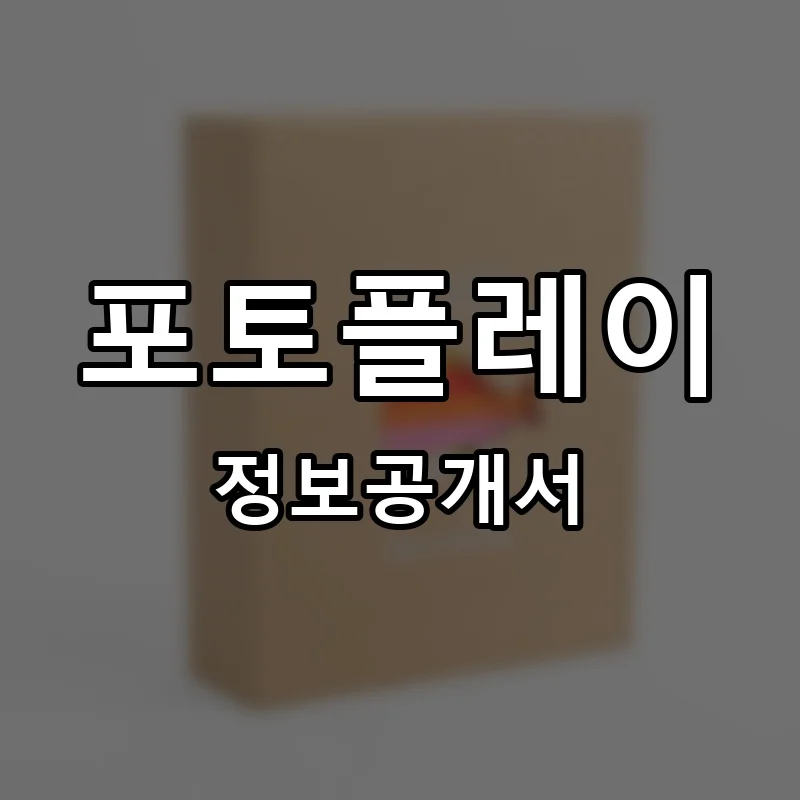 포토플레이 프랜차이즈 정보공개서