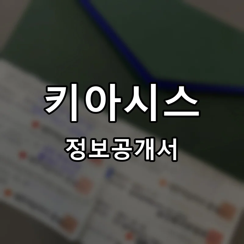 키아시스 프랜차이즈 창업 비용 정보공개서 요약