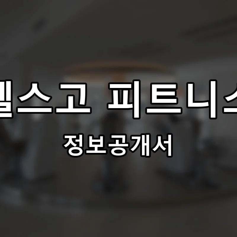 헬스고 피트니스 프랜차이즈 창업 비용 정보공개서 요약