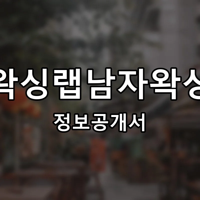 왁싱랩남자왁싱 프랜차이즈 창업 비용 정보공개서 요약