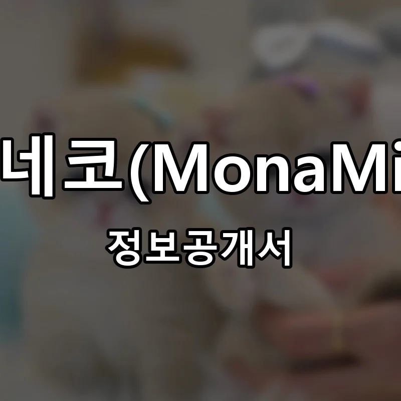 모나미네코(MonaMineko.) 프랜차이즈 창업 비용 정보공개서 요약