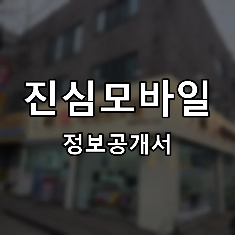 진심모바일 프랜차이즈 창업 비용 정보공개서 요약