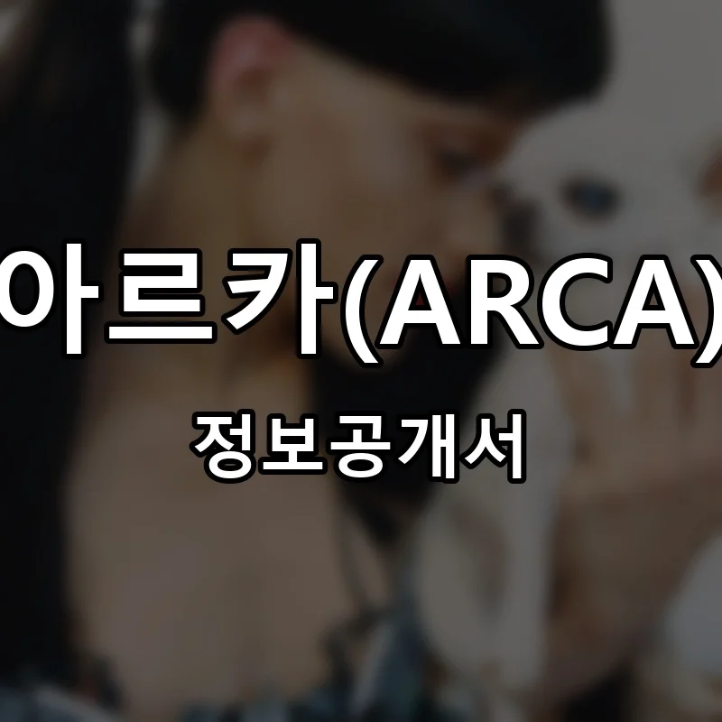 아르카(ARCA) 프랜차이즈 창업 비용 정보공개서 요약