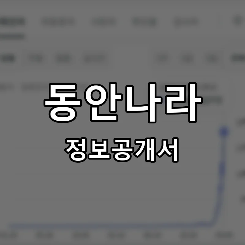 동안나라 프랜차이즈 창업 비용 정보공개서 요약