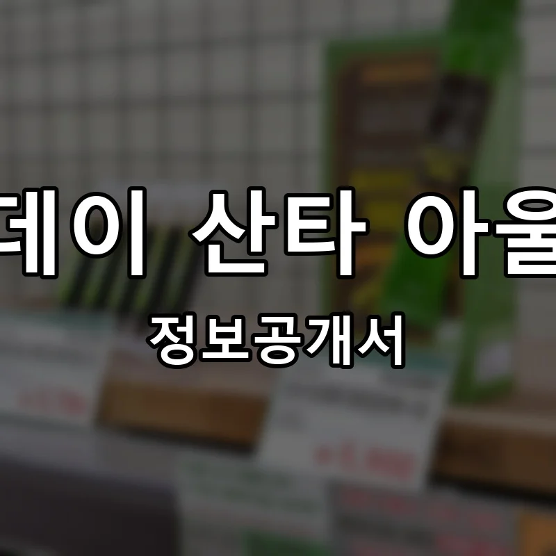 디데이 산타 아울렛 프랜차이즈 창업 비용 정보공개서 요약